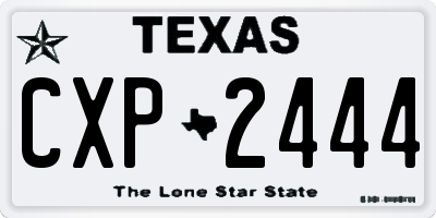 TX license plate CXP2444