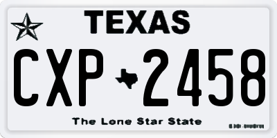 TX license plate CXP2458