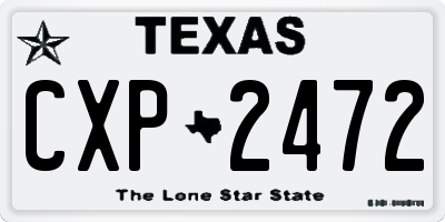 TX license plate CXP2472