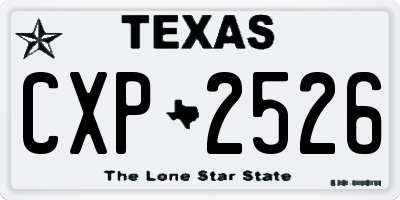 TX license plate CXP2526