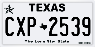 TX license plate CXP2539
