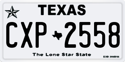 TX license plate CXP2558