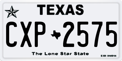 TX license plate CXP2575