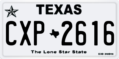 TX license plate CXP2616