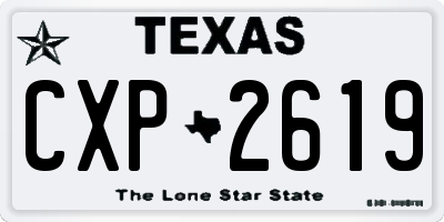 TX license plate CXP2619