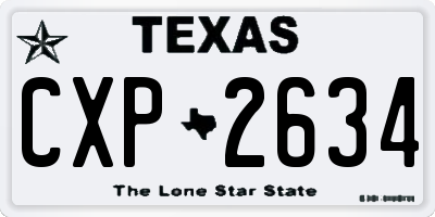 TX license plate CXP2634