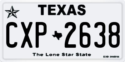 TX license plate CXP2638