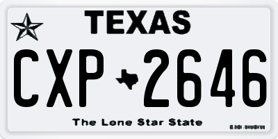 TX license plate CXP2646