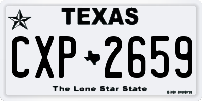 TX license plate CXP2659