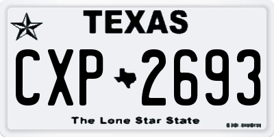 TX license plate CXP2693