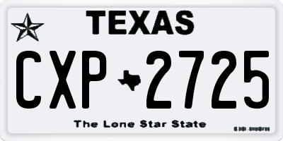 TX license plate CXP2725