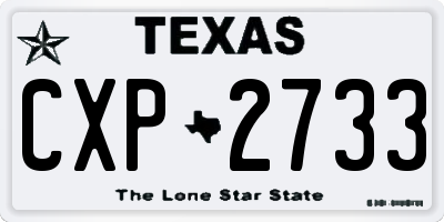 TX license plate CXP2733