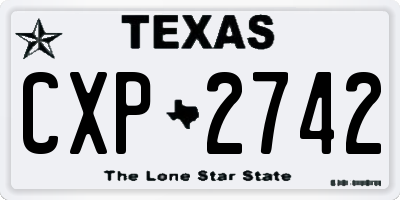 TX license plate CXP2742