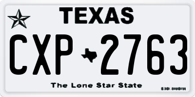 TX license plate CXP2763