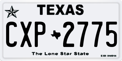 TX license plate CXP2775