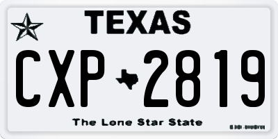 TX license plate CXP2819