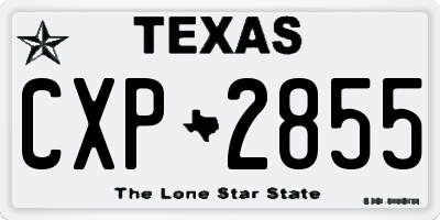 TX license plate CXP2855