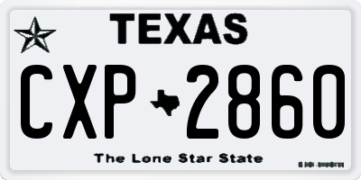 TX license plate CXP2860