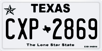 TX license plate CXP2869