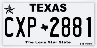 TX license plate CXP2881