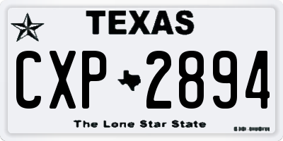 TX license plate CXP2894