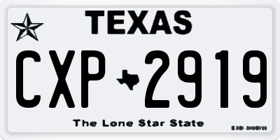 TX license plate CXP2919