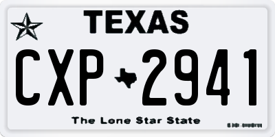 TX license plate CXP2941