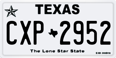 TX license plate CXP2952