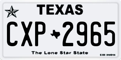 TX license plate CXP2965