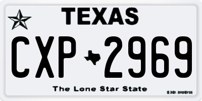 TX license plate CXP2969