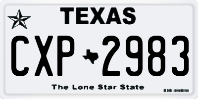 TX license plate CXP2983