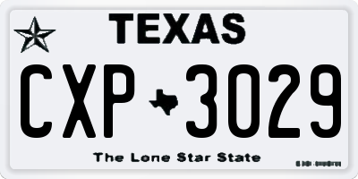 TX license plate CXP3029
