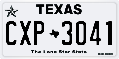 TX license plate CXP3041