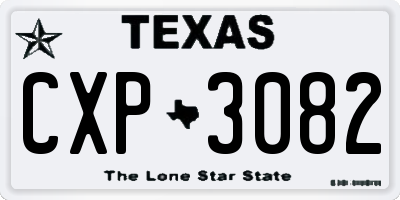 TX license plate CXP3082