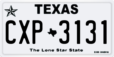 TX license plate CXP3131