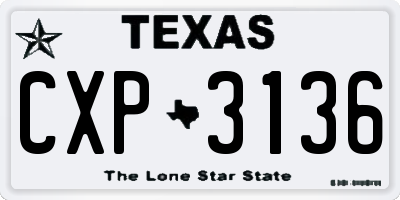 TX license plate CXP3136
