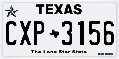 TX license plate CXP3156