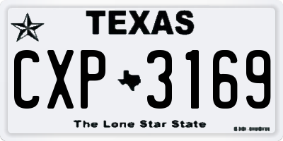 TX license plate CXP3169