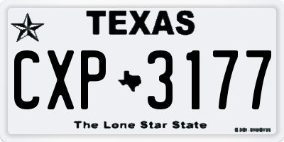 TX license plate CXP3177
