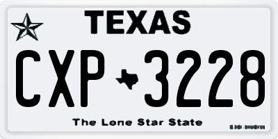TX license plate CXP3228