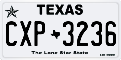 TX license plate CXP3236
