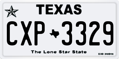 TX license plate CXP3329
