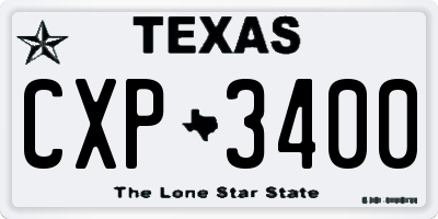 TX license plate CXP3400