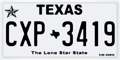 TX license plate CXP3419