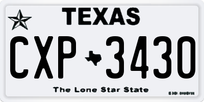 TX license plate CXP3430