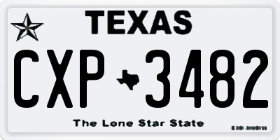 TX license plate CXP3482