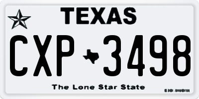 TX license plate CXP3498