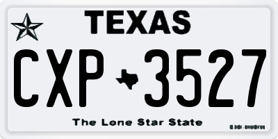 TX license plate CXP3527