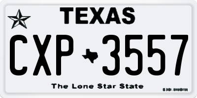 TX license plate CXP3557