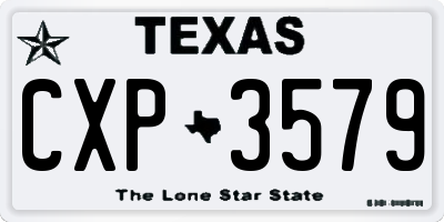 TX license plate CXP3579
